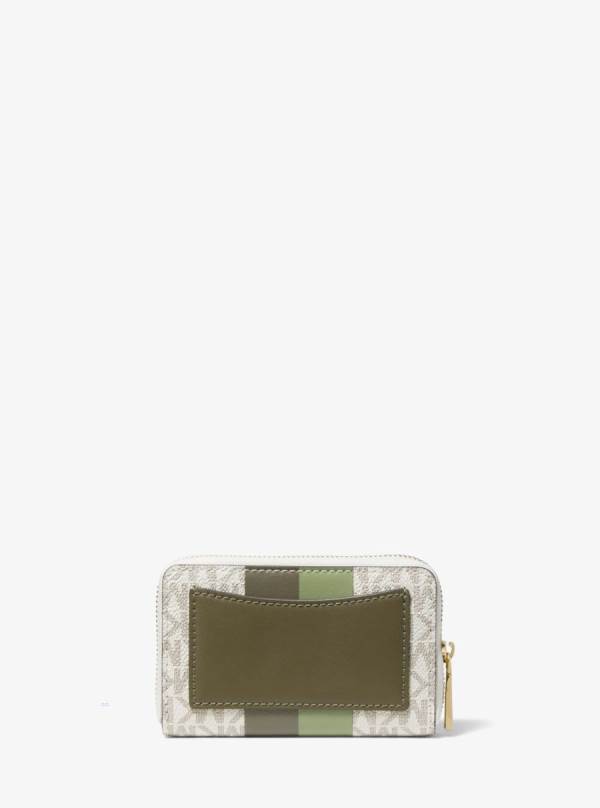 Damske Penazenky Michael Kors Small Logo Stripe Svetlo Olivovo Zelená Olivovo Zelená - Doplnky Michael Kors Akcia | YRXMG-2749